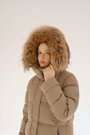 Пальто пуховое Аманда Nordic Goose (Женский; 46; Капучино без*Меха)